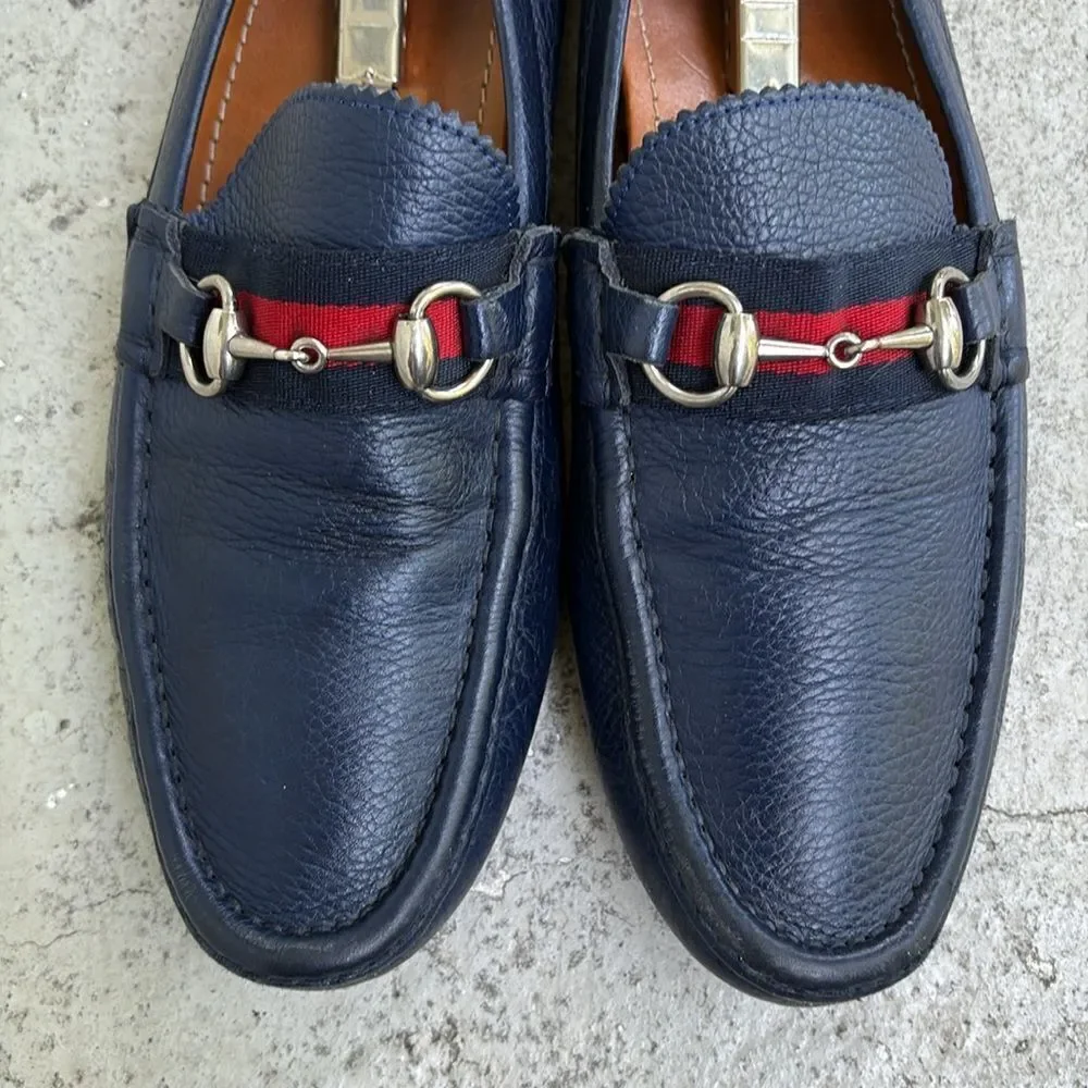 Gucci, navy driving shoes